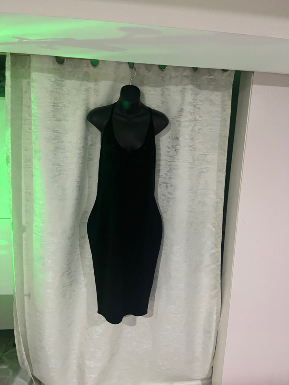 Missguided + Black Halter Midi cocktail dress size L